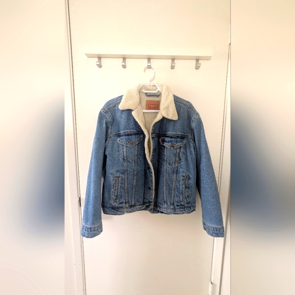 Levi's Blue Denim Sherpa Jacket